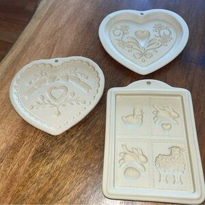 Cookie Press Stoneware Pampered Chef ‘92 & Unbranded Vintage Valentine Easter